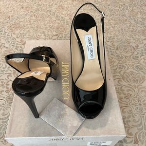 Brand New Jimmy Choo Black Nova 100 Slingback shoes